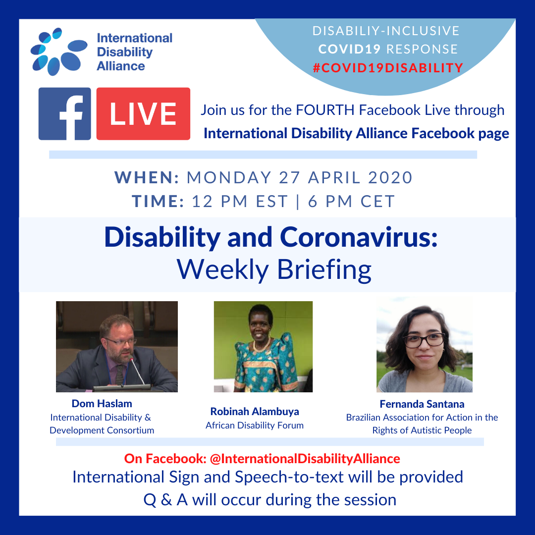Poster of the Facebook Live - 27 April 2020