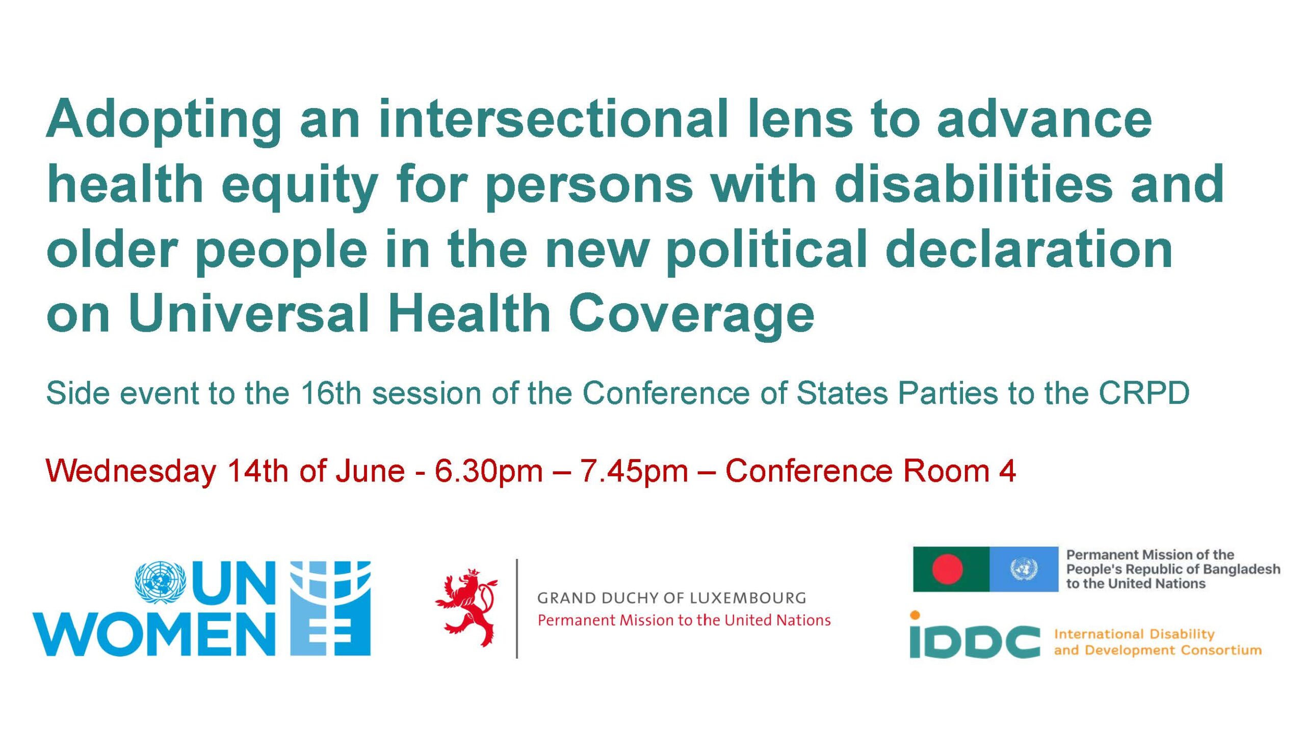 Flyer of IDDC COSP16 side event on UHC